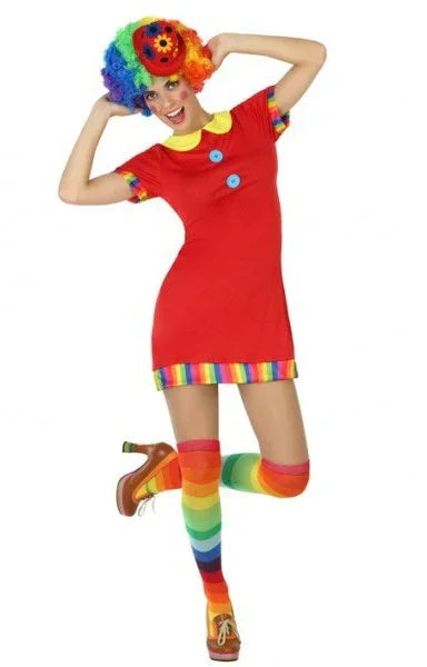 Disfraz de Payasa Rojo para mujer Payasos, Bufones y Arlequines Atosa